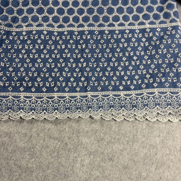 The Rose Embroidered Feminine Coquette Light Blue Top Women's Made in Korea - Picture 9 of 9